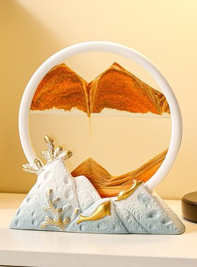 速发流沙办沙漏摆件客厅电视柜酒柜装饰品创意解压面公室桌画轻奢