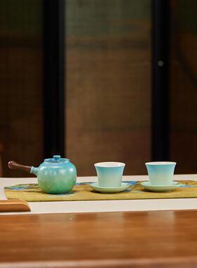 朱秉仁铜春茶花礼盒精美制茶小铜壶功夫茶礼盒千里江山礼品