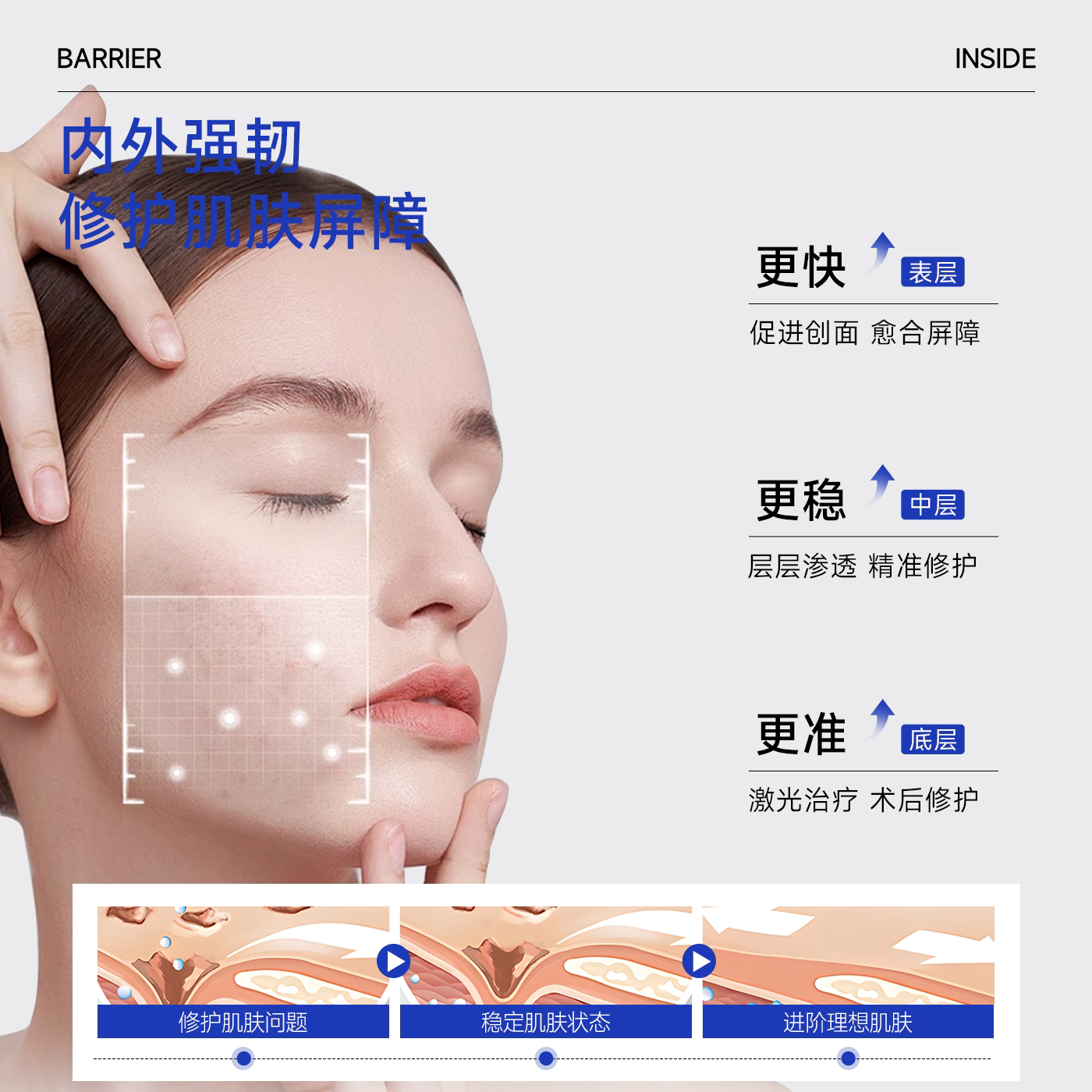 立可复医用透明质酸钠修护膜（液）敷料补水保湿术后修护非面膜