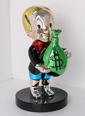 大大富翁5富翁通塑玻美璃钢电镀陈商卡场酒雕店玄关客厅摆件多规