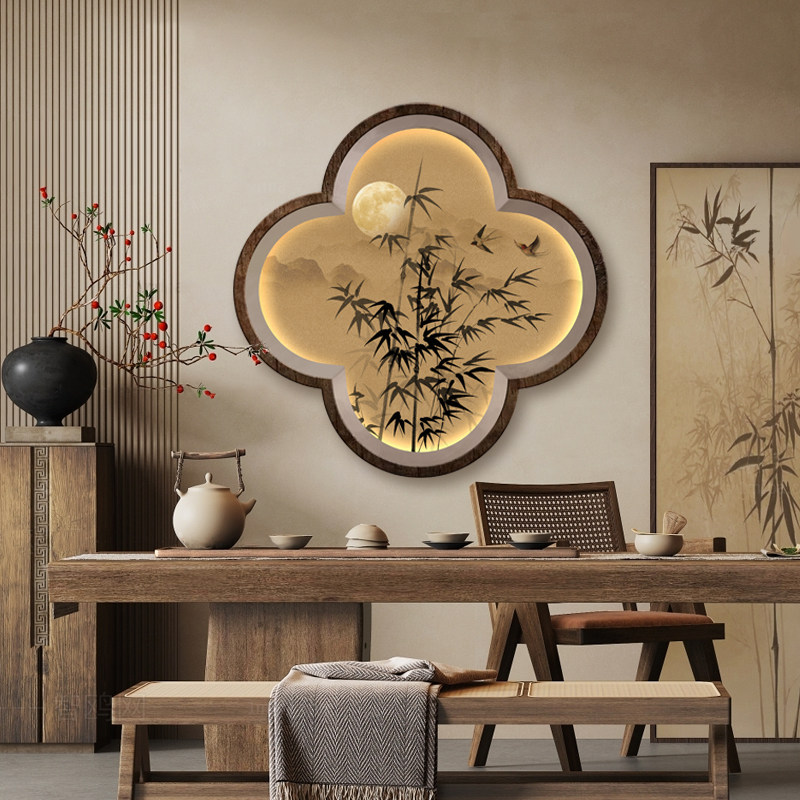 宋代美学入户玄关柜挂画中古风茶室挂画竹子客厅背景墙立体砂岩画,淘宝优惠券,粉丝福利购,淘宝优惠卷