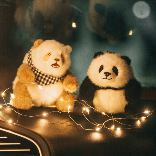 熊猫玩偶包包挂件花花钥匙扣七仔毛绒公仔千寻日记正版玩具伴手礼 - 图0