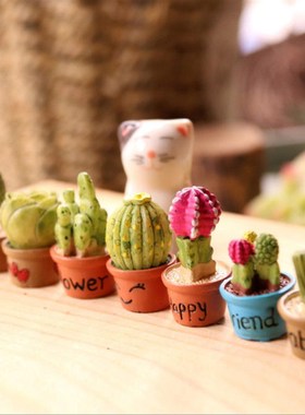 速发仙人掌微景观客厅饰件苔藓多肉摆物装植品可爱迷你