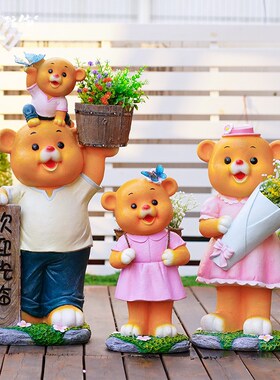 速发户外花园庭院造景装饰摆件可爱创意网红多肉花盆民宿小院布置