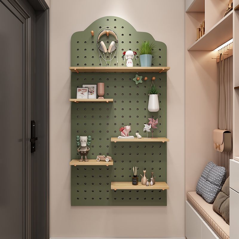 Custom-made solid wood hole board wall storage rack wooden wall hanging bookshelf partition storage rack hanging board wall rack