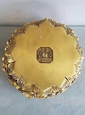 速发黄件聚宝盆摆铜招财办纯公室书房财位客厅玄关中式大中小镇宅