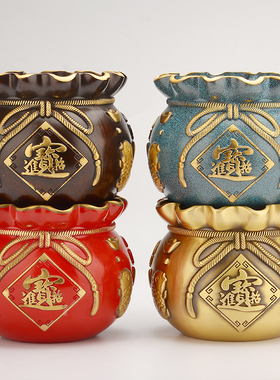 速发福袋摆件黄铜进宝福袋钱袋子铜缸家业客厅装铺店饰乔迁开居工