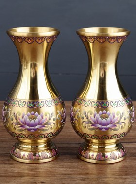 速发纯铜供水杯供佛杯香炉家用室内供奉观音供具佛具用品大全套装