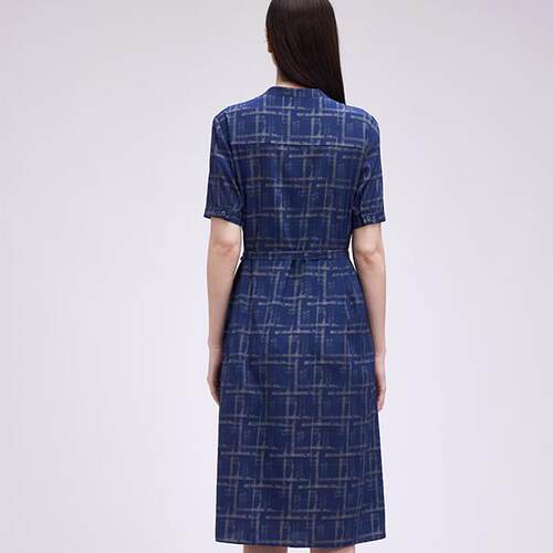 柯罗芭夏季专柜同款青黛蓝格纹连衣裙 【A】 LI6089(AUN) ￥4690 - 图1
