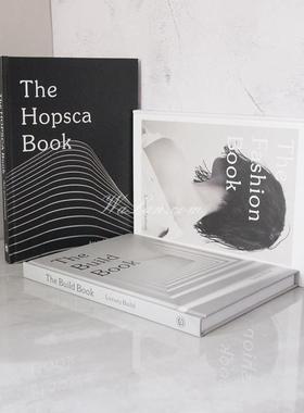 30CM大本黑白灰简约现代装饰真书 样板房装饰书摆件 可翻页道具书