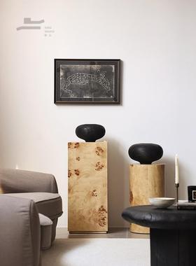 形上法式中古雕塑台木底座墩子树瘤复古家居艺术落地摆件