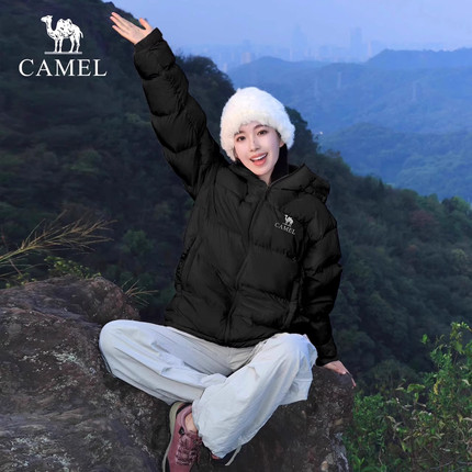 骆驼黑钻5奶茶棕羽绒服男女款冬