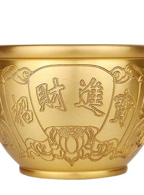 现货速发纯铜铜缸聚宝盆钵式香炉家居装饰礼品桌面收纳笔筒摆件
