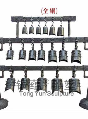 大型编钟铜雕塑室内音乐雕塑仿制古代双层曾侯乙编钟定制厂家