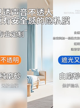 定制浴室卫生间特厚18丝门窗静电磨砂玻璃贴膜纸透光不透明防窥