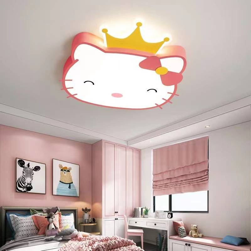 儿童房灯可爱女孩卡通LED吸顶灯护眼公主房凯蒂KT猫卧室灯源头厂 - 图0