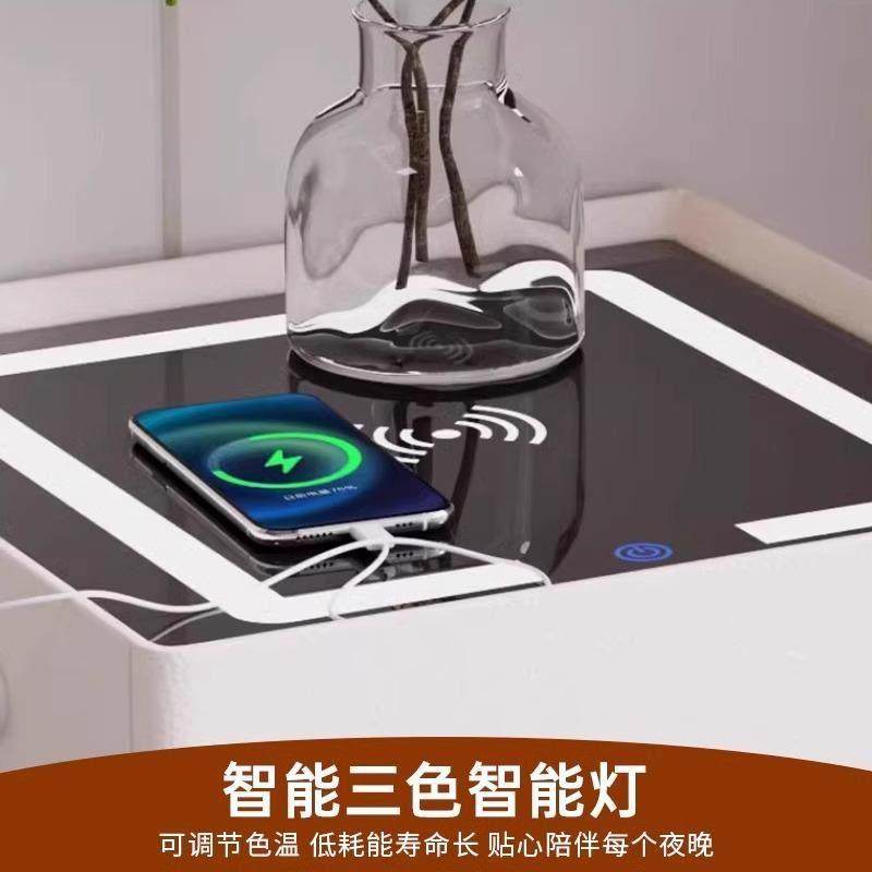 智能床头柜收纳柜保险箱一体简约现代家用卧室收纳柜轻奢高级主卧,淘宝优惠券,粉丝福利购,淘宝优惠卷