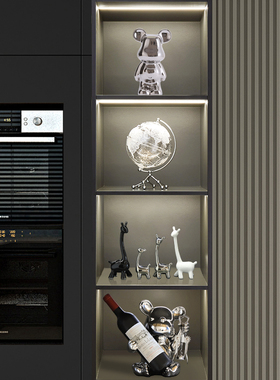 速发饰红酒架酒柜装熊品摆简轻奢高档客厅家居餐边电视柜件约