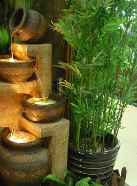 大型欧式室内喷泉流水水景摆设创意E阳台庭院假山风水轮客厅摆件