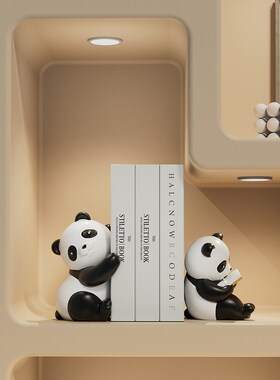 速发书熊爱猫可立摆件家居饰品客厅酒柜电视柜书架课桌面书档书房