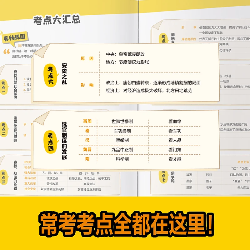 【抖音同款】初中历史漫画书提前学知识点汇总小学初中通用同步教材思维导图历史时间轴大事年表童书七年级上下册人教版一本通开心