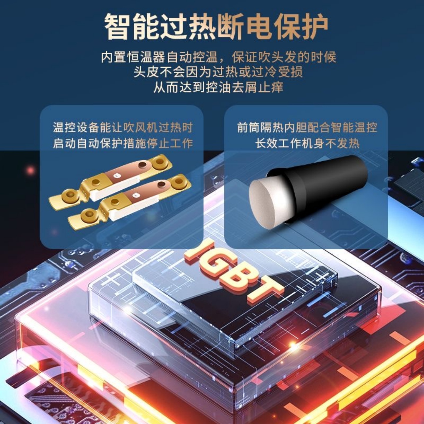 吹风机家用大风力专用大功率3000负离子宿舍学生冷热风风筒