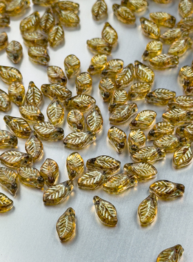 树叶子珠6x12mm捷克进口琉璃珠