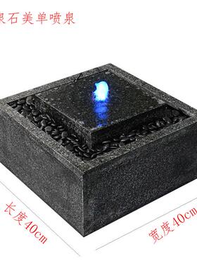 办公室阳台鱼池流水喷泉循环水客厅简约庭院简约水系造景装饰摆件