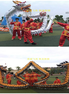 舞龙道具烫金龙龙灯国龙舞龙舞狮青城飞鸿舞龙牛津布烫金龙质保