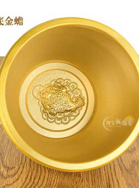 黄铜米缸铜缸百福聚宝盆摆件存钱罐铜水缸福字缸家居客厅装饰品