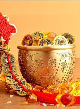 黄铜米缸聚财百福缸招财进宝米缸聚宝盆店铺客厅摆件纯铜百福水缸