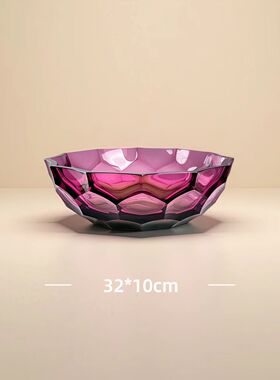 轻奢切面水晶玻璃花瓶插花水养梅瓶水晶摆件家居客厅装饰水培花器