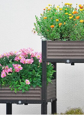 枝晓架高双层种植箱种菜专用箱阳台盘长方形花盆大号户外室内