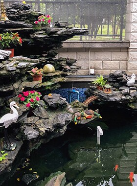 庭院景观装饰花园l摆件仿真白鹭仙鹤园林工艺品摆设树脂鸟雕塑假