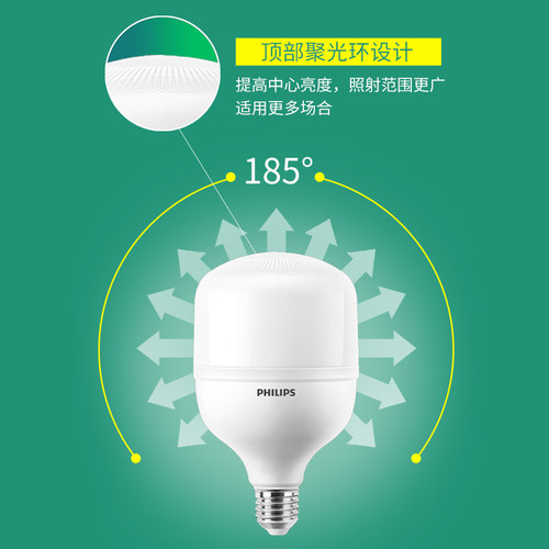 飞利浦带线LED灯泡E27带插头开关线超亮40w50w悬挂式螺口工厂灯泡 - 图1