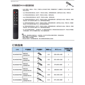 飞利浦BRC010太阳能一体式路灯红外线遥控超亮户外防水防尘路灯头