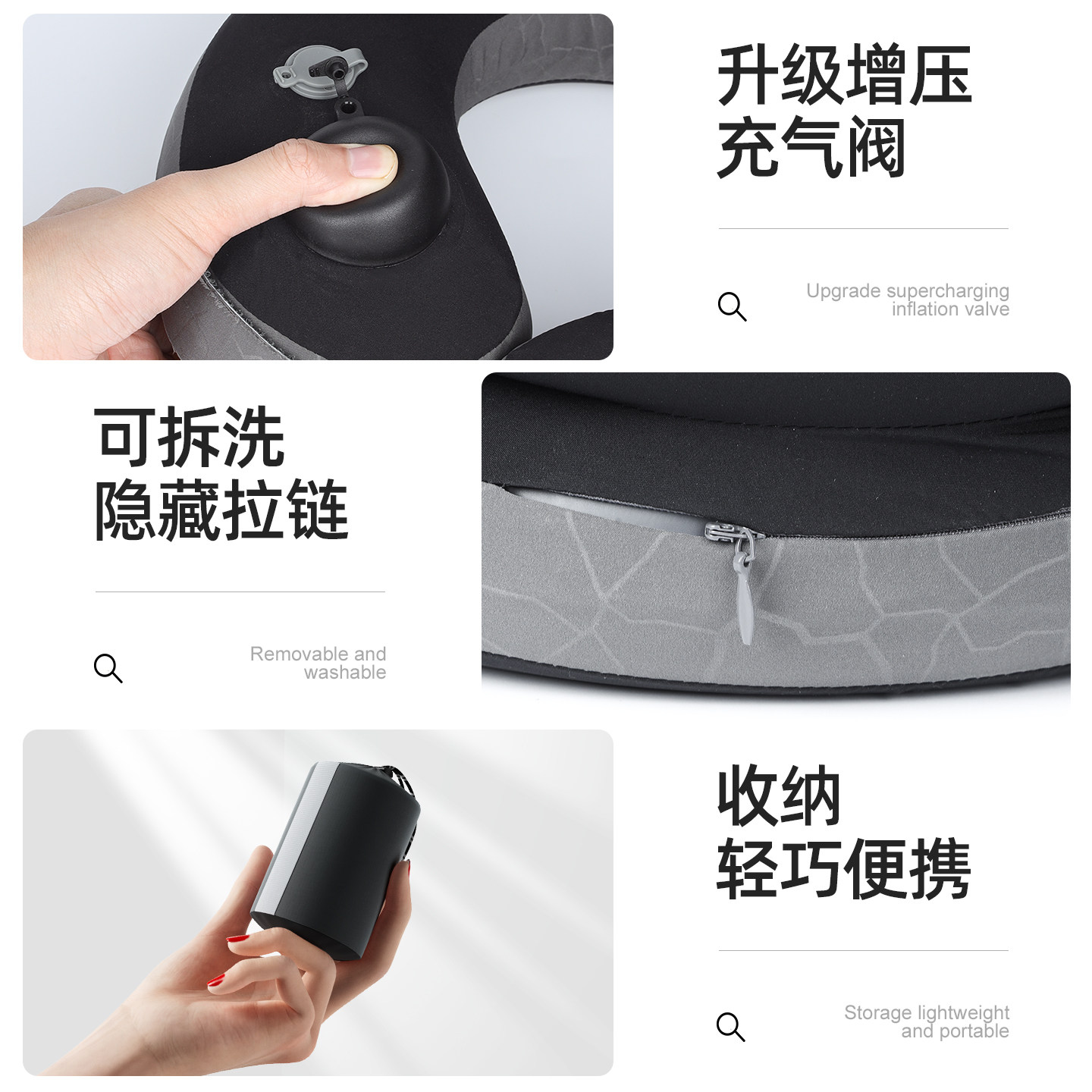 ieloden充气u型枕脖子颈椎长途飞机护颈枕睡觉神器坐车旅行枕便携,淘宝优惠券,粉丝福利购,淘宝优惠卷