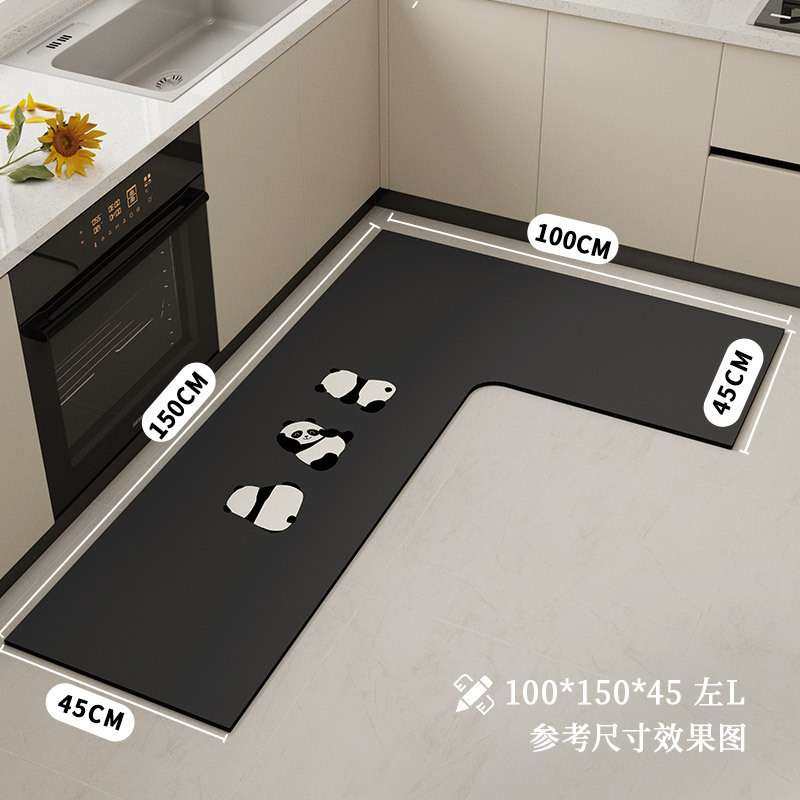 简约纯色厨房专用地垫拐角L型硅藻泥防滑吸水速干装饰易打理脚垫,淘宝优惠券,粉丝福利购,淘宝优惠卷
