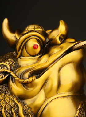 黄铜金蟾蜍摆件摆件铜金蟾铜元宝金蟾铜金蝉三足金蟾蜍铜元宝金蟾