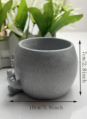 跨境新款卡通创意小人竖盆栽多肉手指树脂工艺品摆件现货花瓶出口