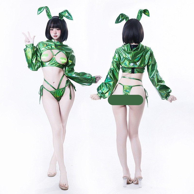 STELLA  【原创赛博兔】No.90超酷镭射连帽衫套装赛博朋克风 - 图2