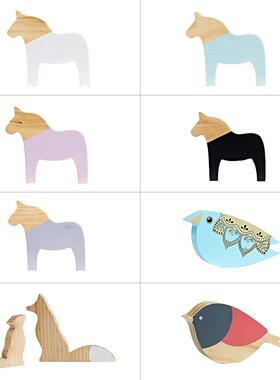 桌面摆件北欧ins装饰品实木创意改造小物件儿童房间装饰家居好物