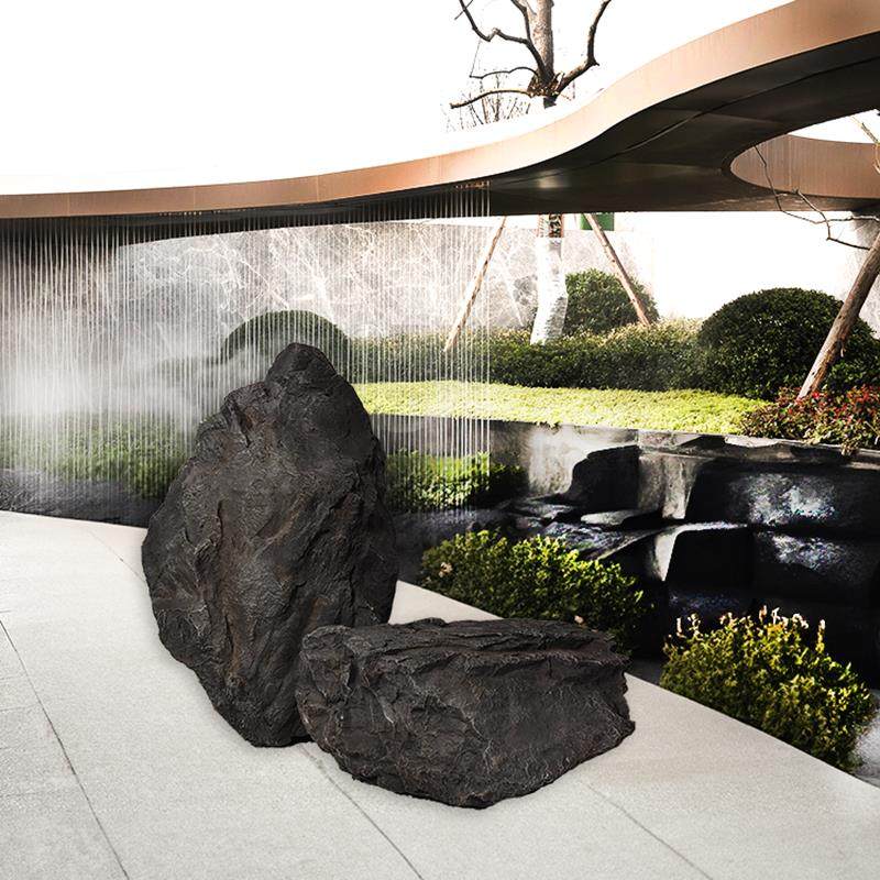 玻璃钢仿真空心石户外造景软装售楼部庭院装饰微景观假摆件大石头,淘宝优惠券,粉丝福利购,淘宝优惠卷