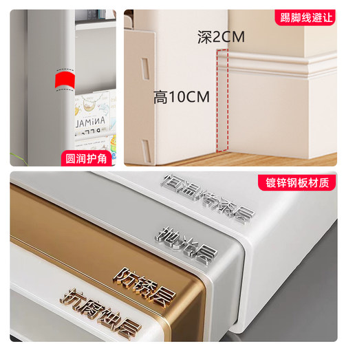 可定制钢制门后洞洞板置物架超薄书架一体靠落地墙极窄收纳储物架 - 图1