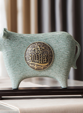 速发新进式办公室玄关桌面中件创意招财摆宝客厅博古架电视柜软装