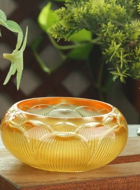 速发古法琉璃莲花水杯手工意禅佛前佛杯净水杯居家装饰用品供具用