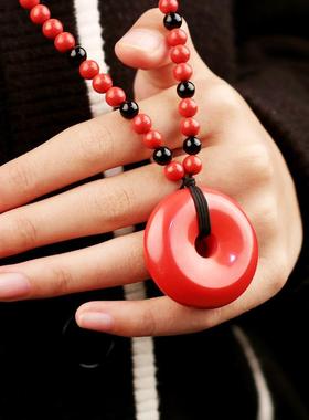 新款朱砂平安扣紫砂红砂吊坠挂件配饰大中小号饰品配饰贵州