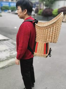 四川背儿童F8756S88背篓背小孩婴儿背篼背筐手竹编传统老娃式工复