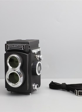 双反相机模型摆件 复古相机道具仿真样板间N影视楼家居书房装饰品