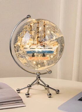 轻奢高档透明地球仪酒柜摆件客厅电视柜办公室桌面V书房家居装饰
